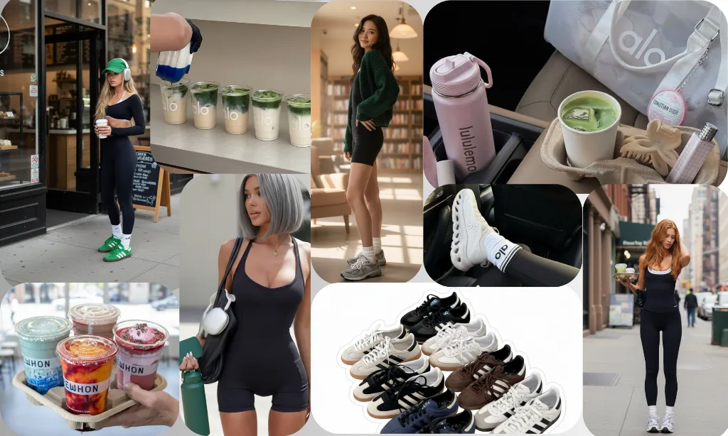 athleisure fashion collage