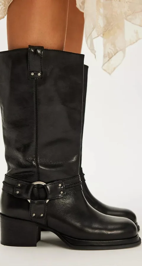 biker brown boots