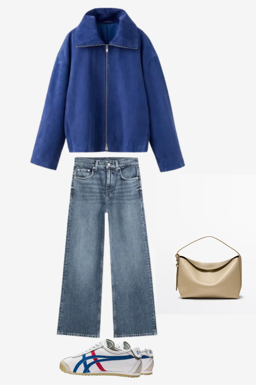 white sneakers outfit with jeans
