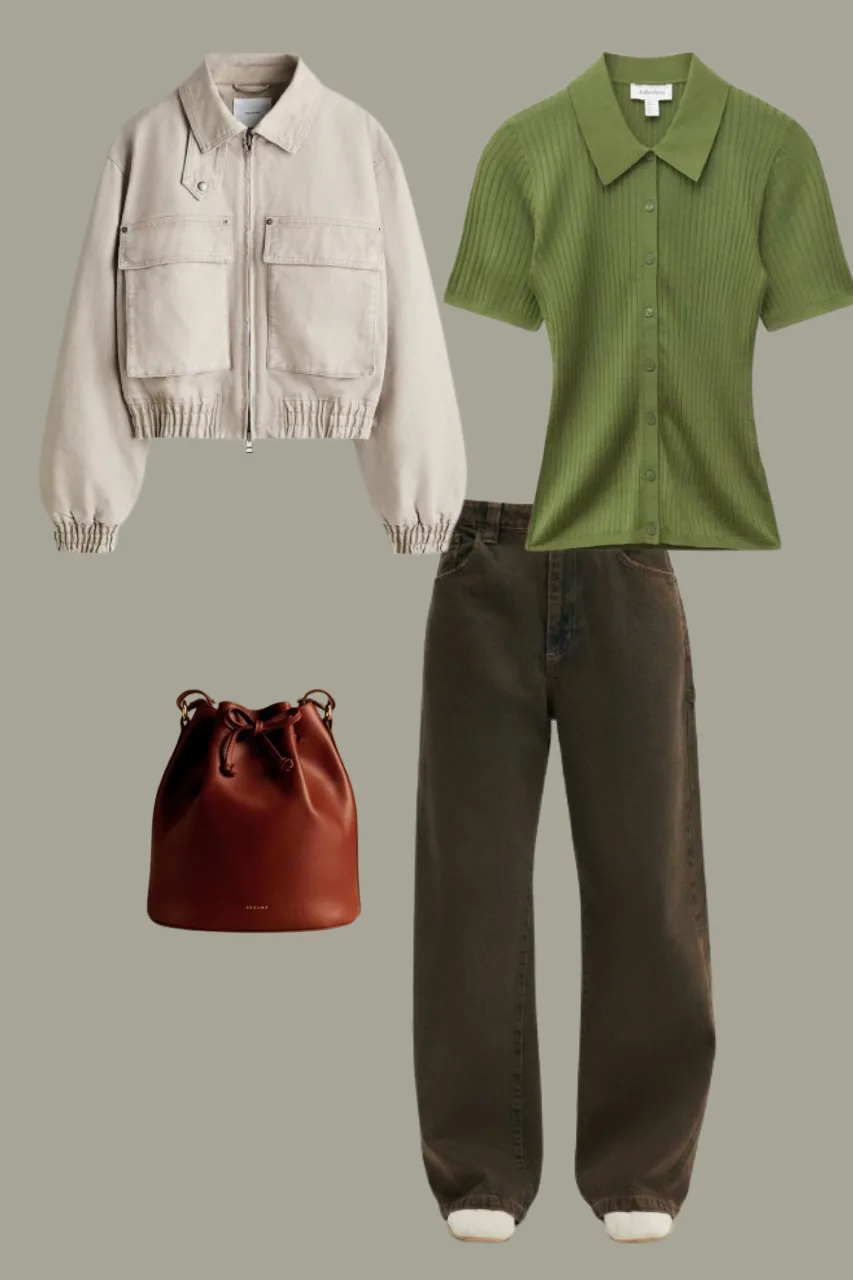 white sneakers with baggy jeans casual outfit