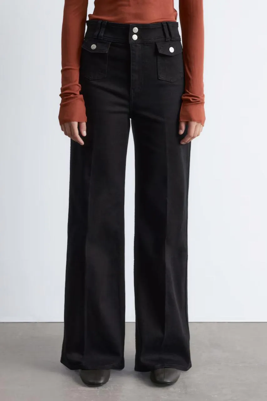 wide leg jeans with ballet flats