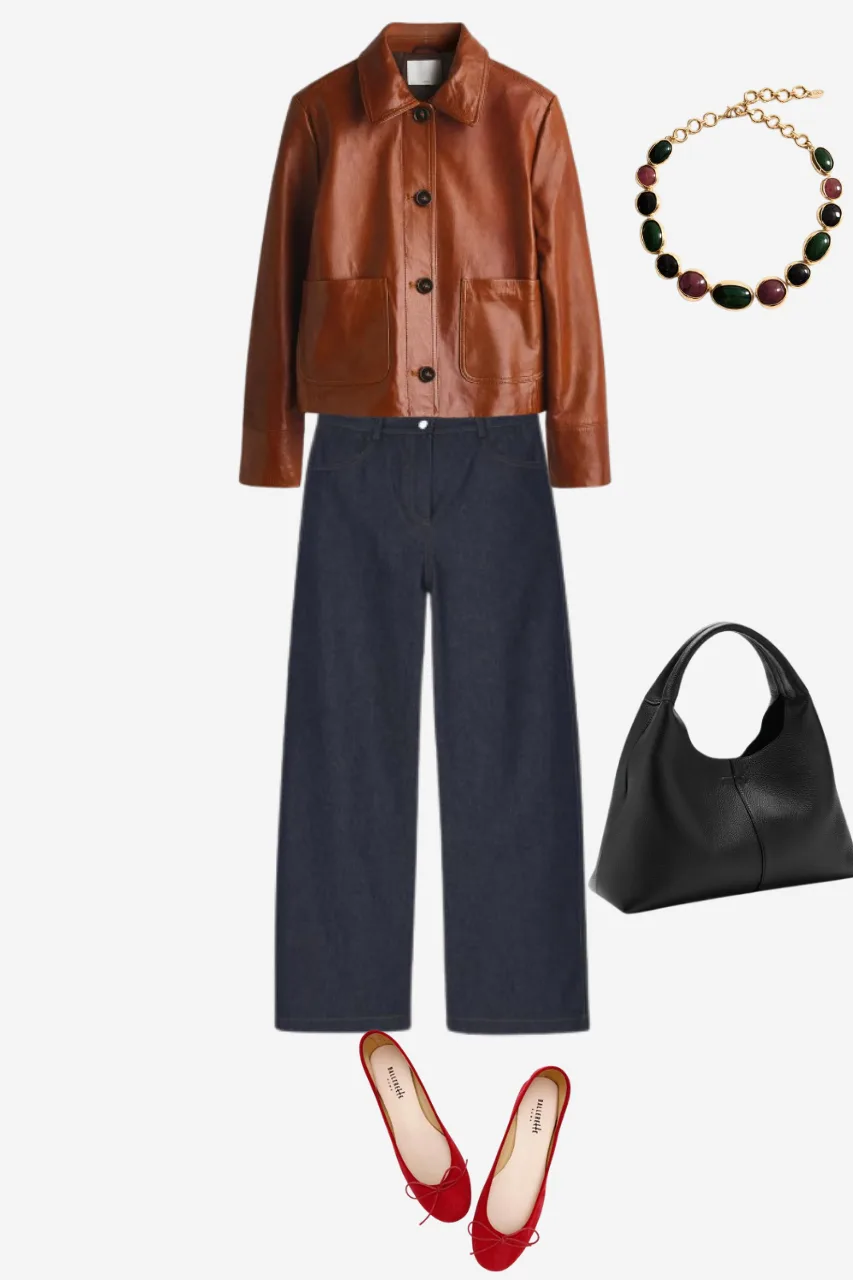 wide leg jeans with ballet flats