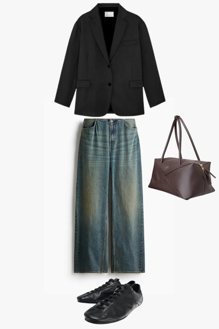 wide leg jeans with sneakers