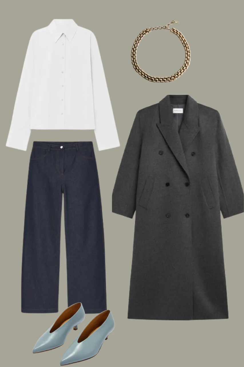 winter old money outfit with structured coat